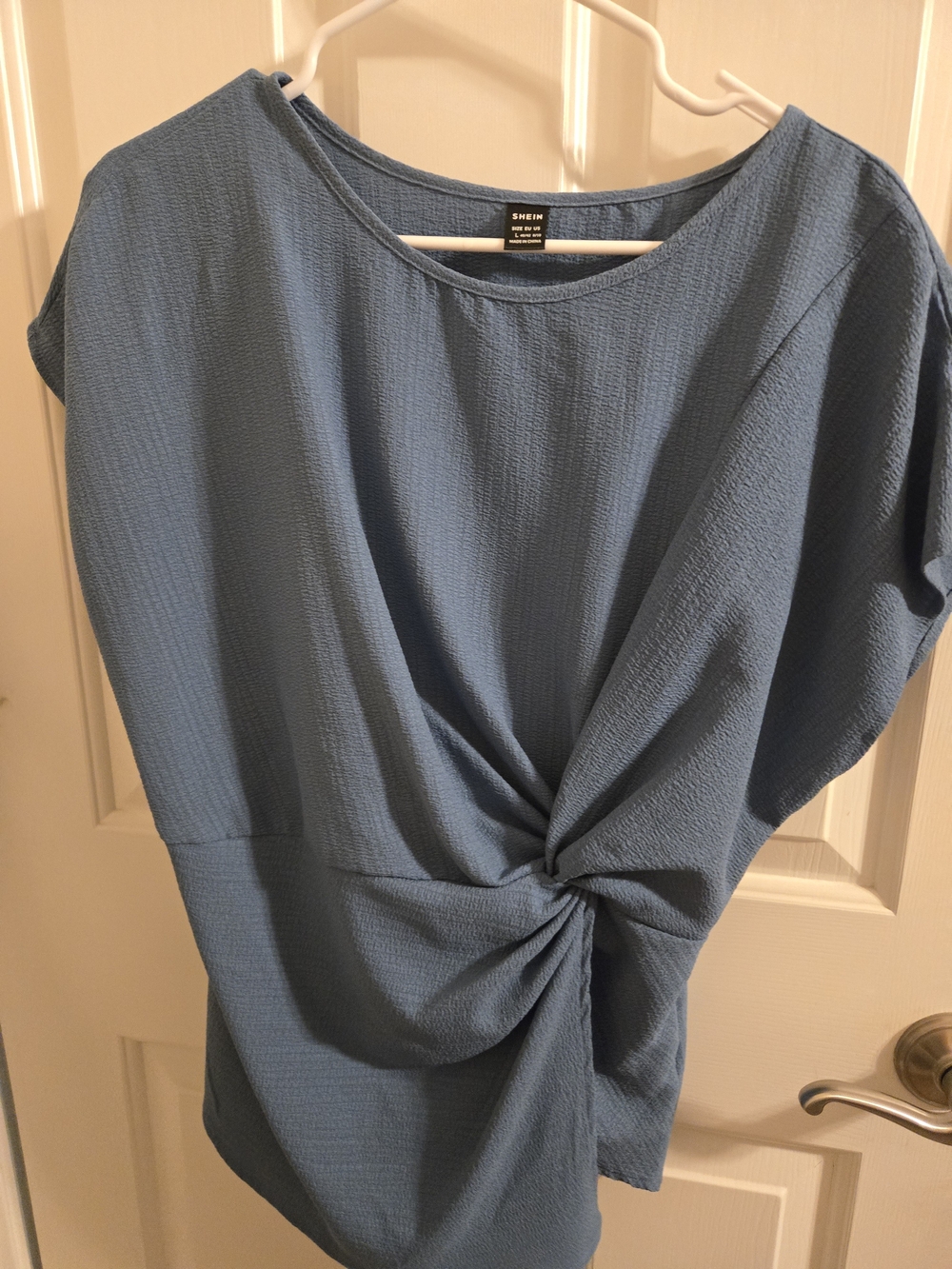 Shein Blue Twist-Front Women’s Top